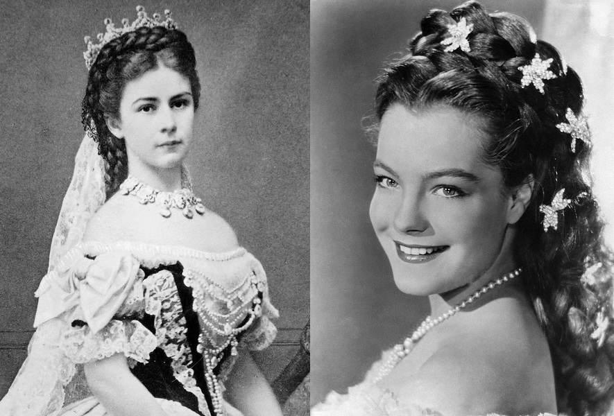 Portrait de la véritable Sissi et de son incarnation par Romy Schneider