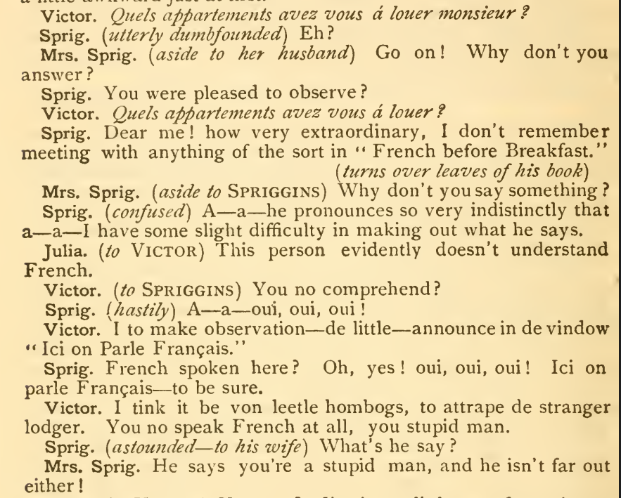 extrait de la pièce Ici on parle français